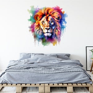 Beautiful Lion Wall Decal - Jungle Animal Art Decor - Wall Sticker - Kids Bedroom Vinyl Gift