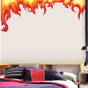 Flames Wall Decal - Fire Flame Wall Decal - Kids Playroom Bedroom Decor - Flames Wall Decor Vinyl Wall Sticker