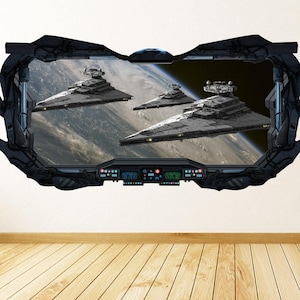 Star Wars Wall Art Spaceship Window View Star Wars Ships Wall Decal - Space Wall Art - Peel & Stick Removable and Repositionable