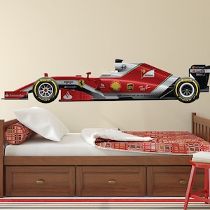 Formula 1 Car Wall Decal - Race Car Decal - Indie Race Car Wall Art - Kids Bedroom Vinyl Wall Decor