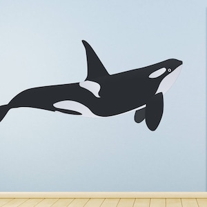 Orca Whale Wall Decal - Kids Playroom Nursery Wall Decor - Killer Whale Wall Art Mural