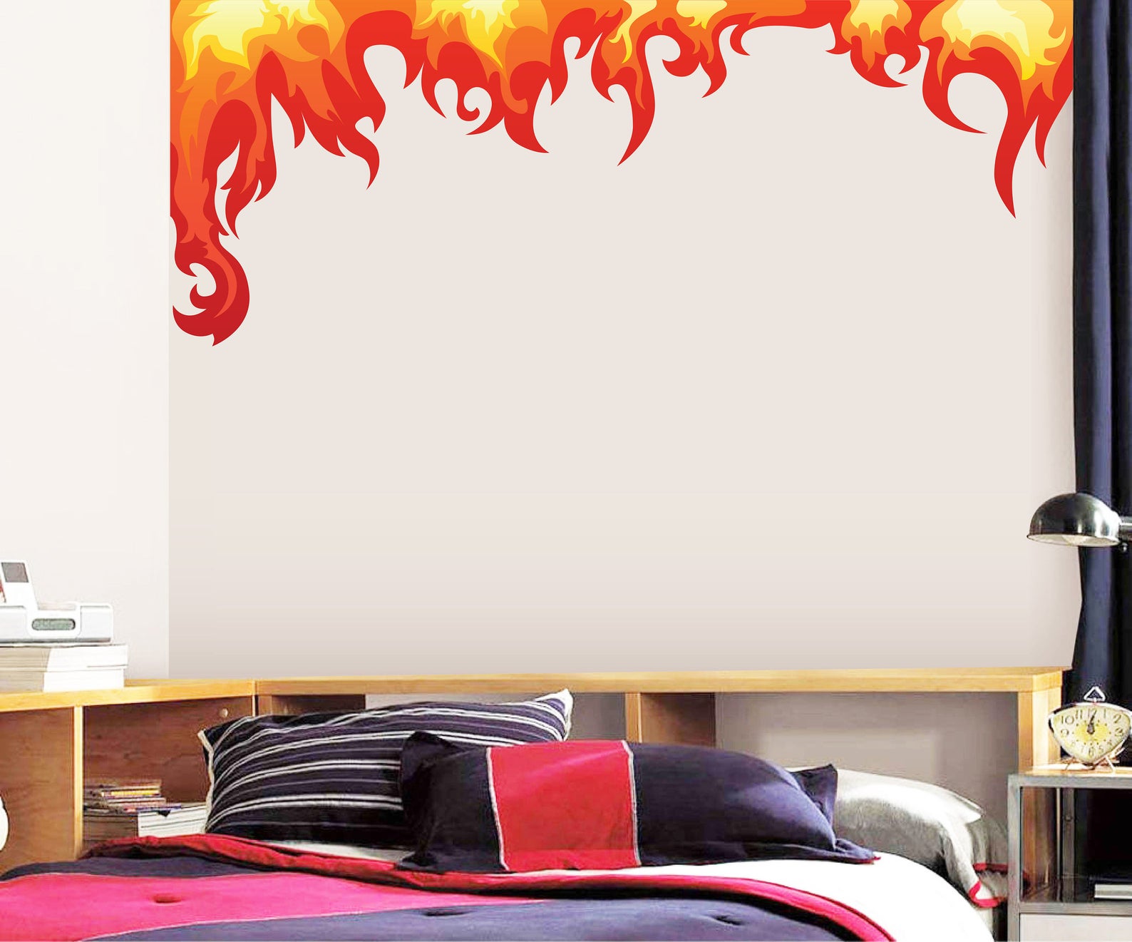 Flames Wall Decal Fire Flame Wall Decal Kids Playroom Etsy
