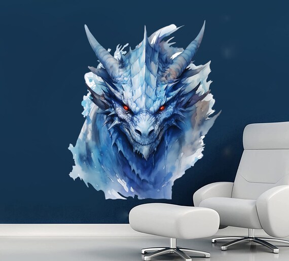 Autocollant Mural 3D Dragon Volant - 77x200 Cm, Vinyle Adhésif, Amovible Pour Porte Ou Mur
