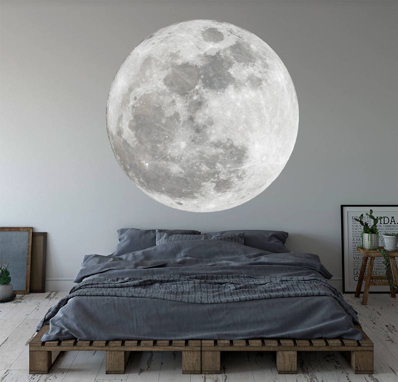 Moon Wall Art Decal Nursery Bedroom Vinyl Wall Decor Etsy