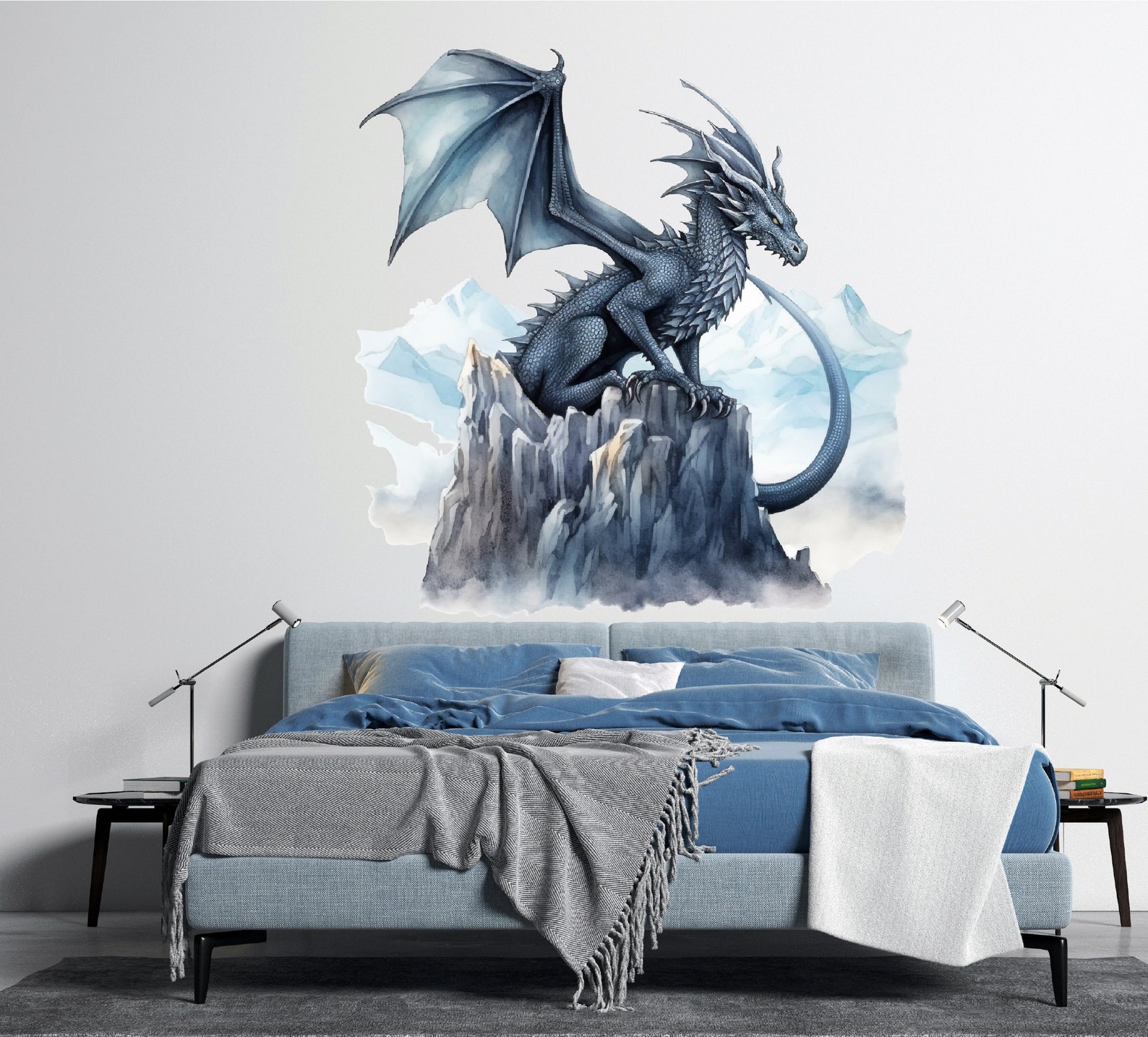 Flying Dragon Wall Decal - Enchanted Fantasy Wall Decor - Majestic ...