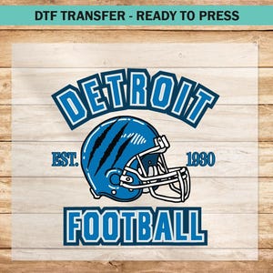 Vintage Detroit Football DTF Transfer, Ready to Press DTF Transfers Iron On, Retro Detroit Football Sweatshirt T-Shirt Football Fan Gift