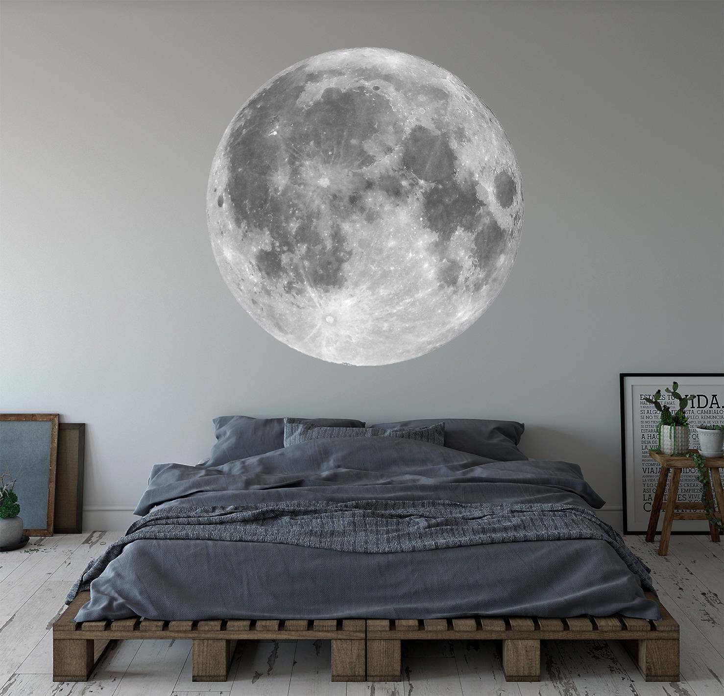 Moon Wall Decal Vinyl Wall Art Decor Removable Mural Etsy