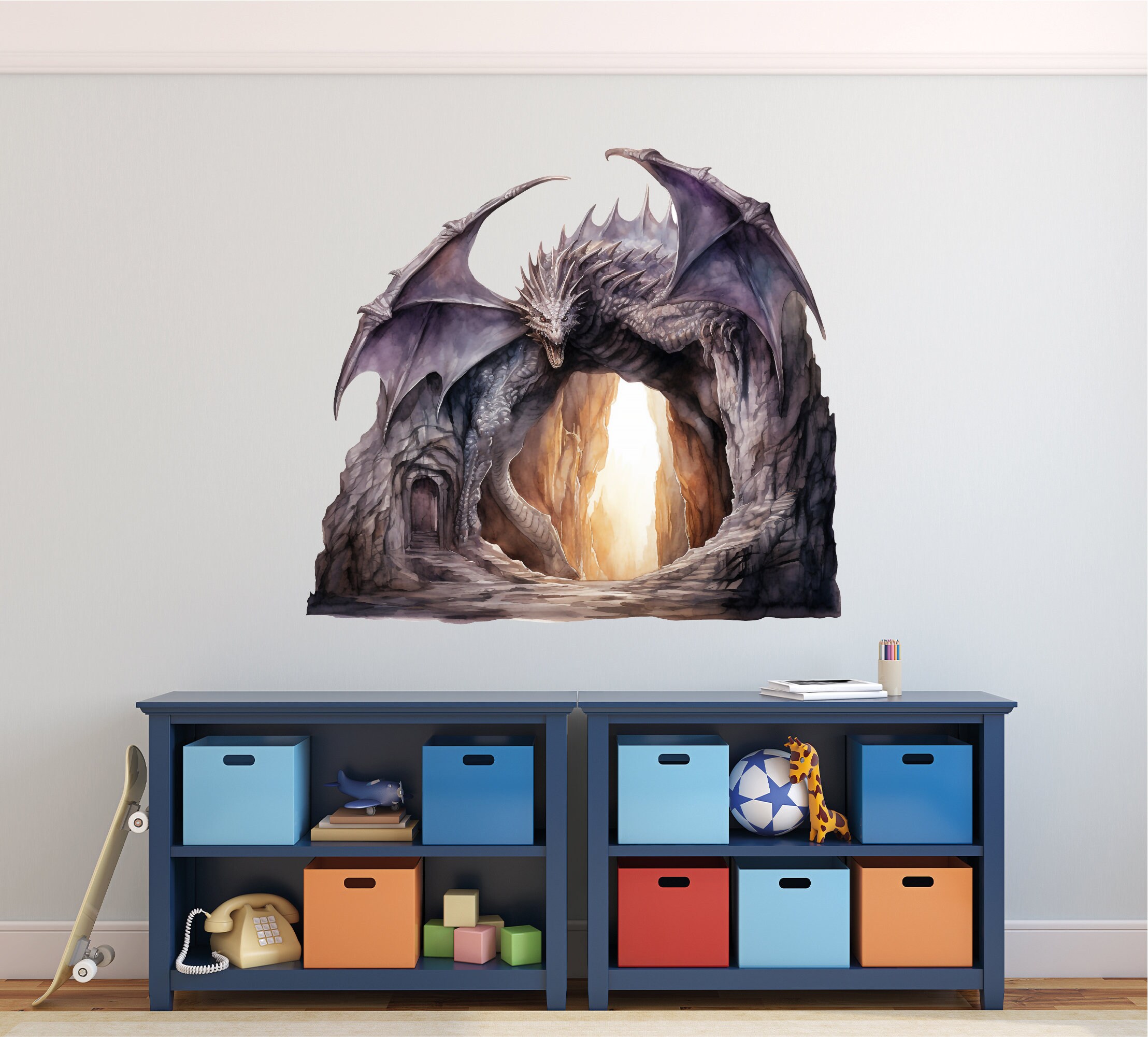 DELIBEST Arazzo fantasy con animali, mitologia, drago, tema gotico, decorazione da parete per camera da letto e soggiorno, 76,2 x 101,6 cm