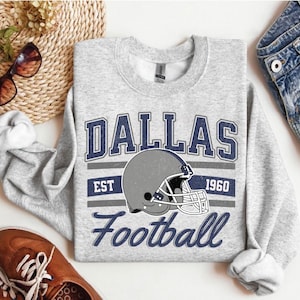 Vintage Dallas Football DTF Transfer, Ready to Press DTF Print Heat Transfers Retro Dallas Football Sweatshirt Shirt, Gift For Football Fan