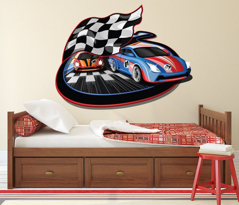 Racing Cars Wall Decal Kids Wall Decal Racing Wall Art Racing Etsy Sweden