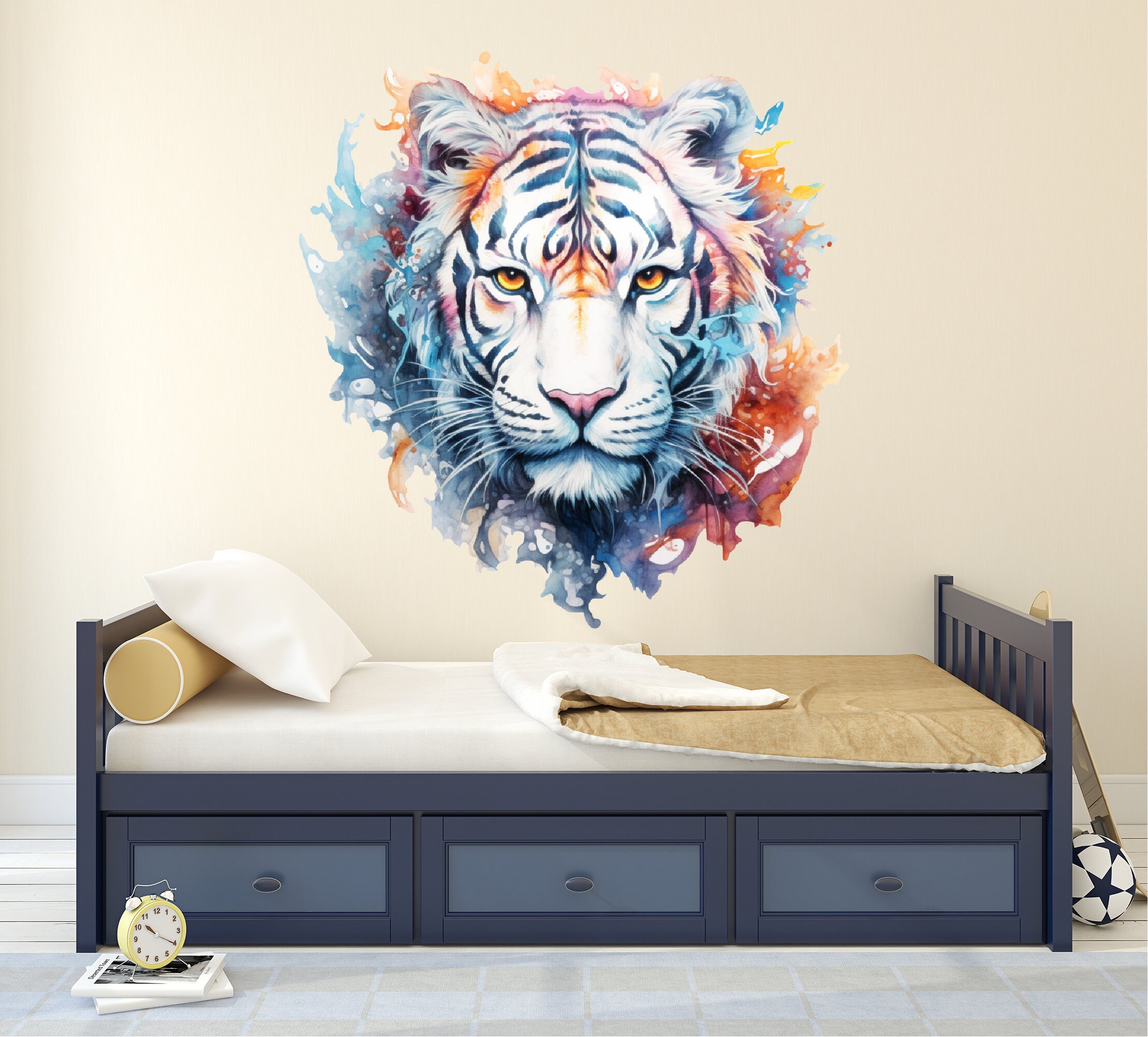INDIGOS UG - Decalcomanie da muro - adesivi da parete - Murale - D3 - viticcio ricurvo, bianco, 96x17 cm - Decorazione per soggiorno, camera dei bambini, ufficio, scuola