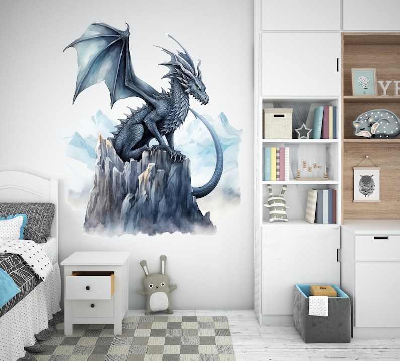 Flying Dragon Wall Decal - Enchanted Fantasy Wall Decor - Majestic ...