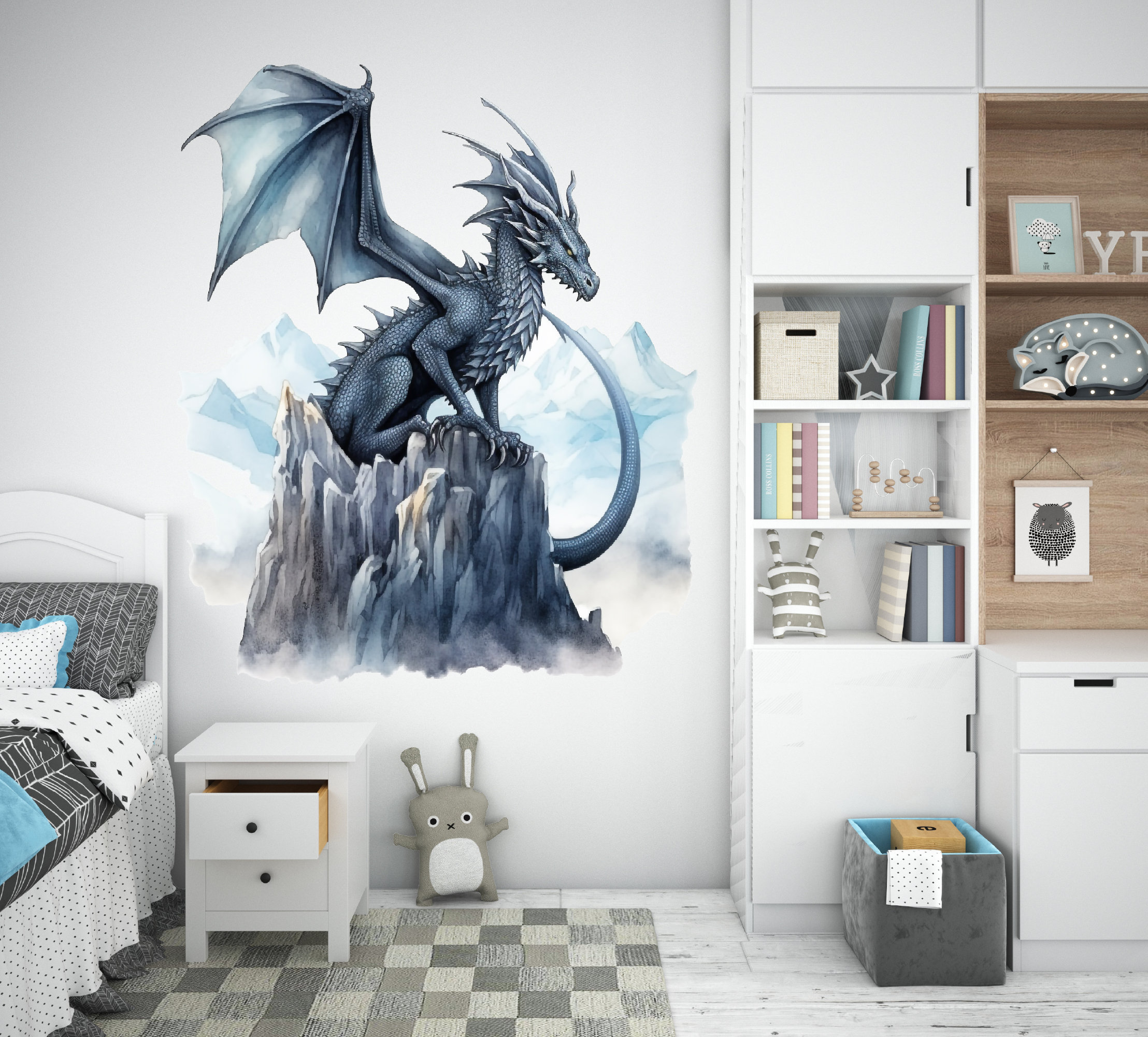 Flying Dragon Wall Decal - Enchanted Fantasy Wall Decor - Majestic ...