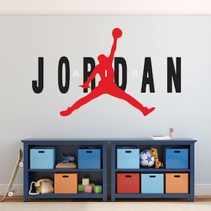 Michael Jordan Wall Decal - Basketball Wall Decal - Sports Jumpman Wall Art - Boys Room Kids Vinyl Wall Decal Sticker