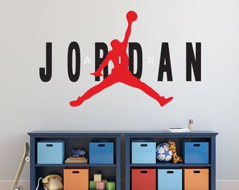 Michael Jordan Wall Decal - Basketball Wall Decal - Sports Jumpman Wall Art - Boys Room Kids Vinyl Wall Decal Sticker