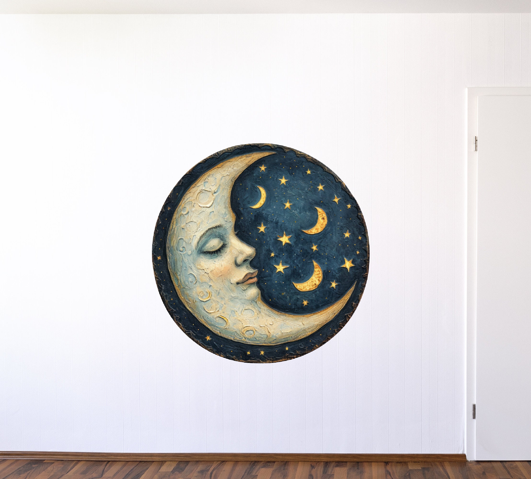 Mystical Moon and Stars Wall Poster - Night Sky Theme Decor - Beautiful ...