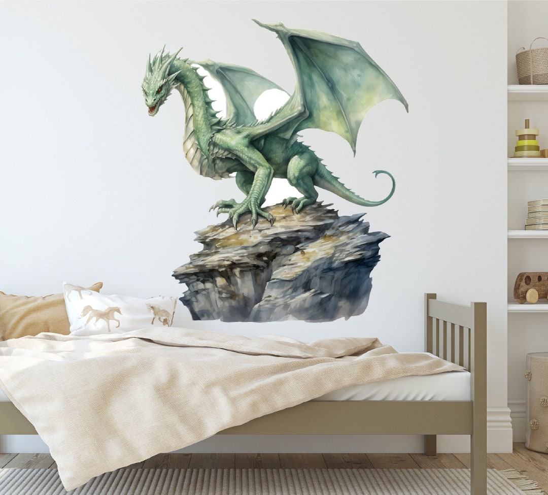 Mystical Dragon Wall Decal - Fantasy Theme Creature Decor - Magical ...
