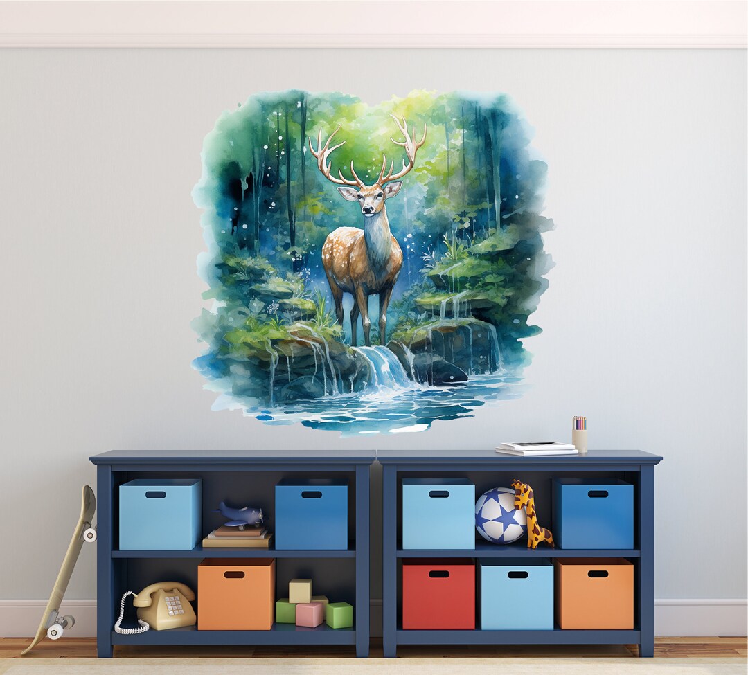 Deer Wall Decal - Magical Forest Animal Theme Decor - Majestic Magic ...