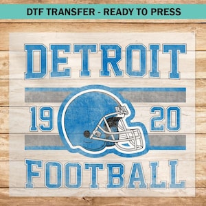 Detroit Football DTF Transfer, Ready to Press DTF Transfers Iron On, Vintage Graphic Retro Detroit Football T-Shirt Football Fan Gift
