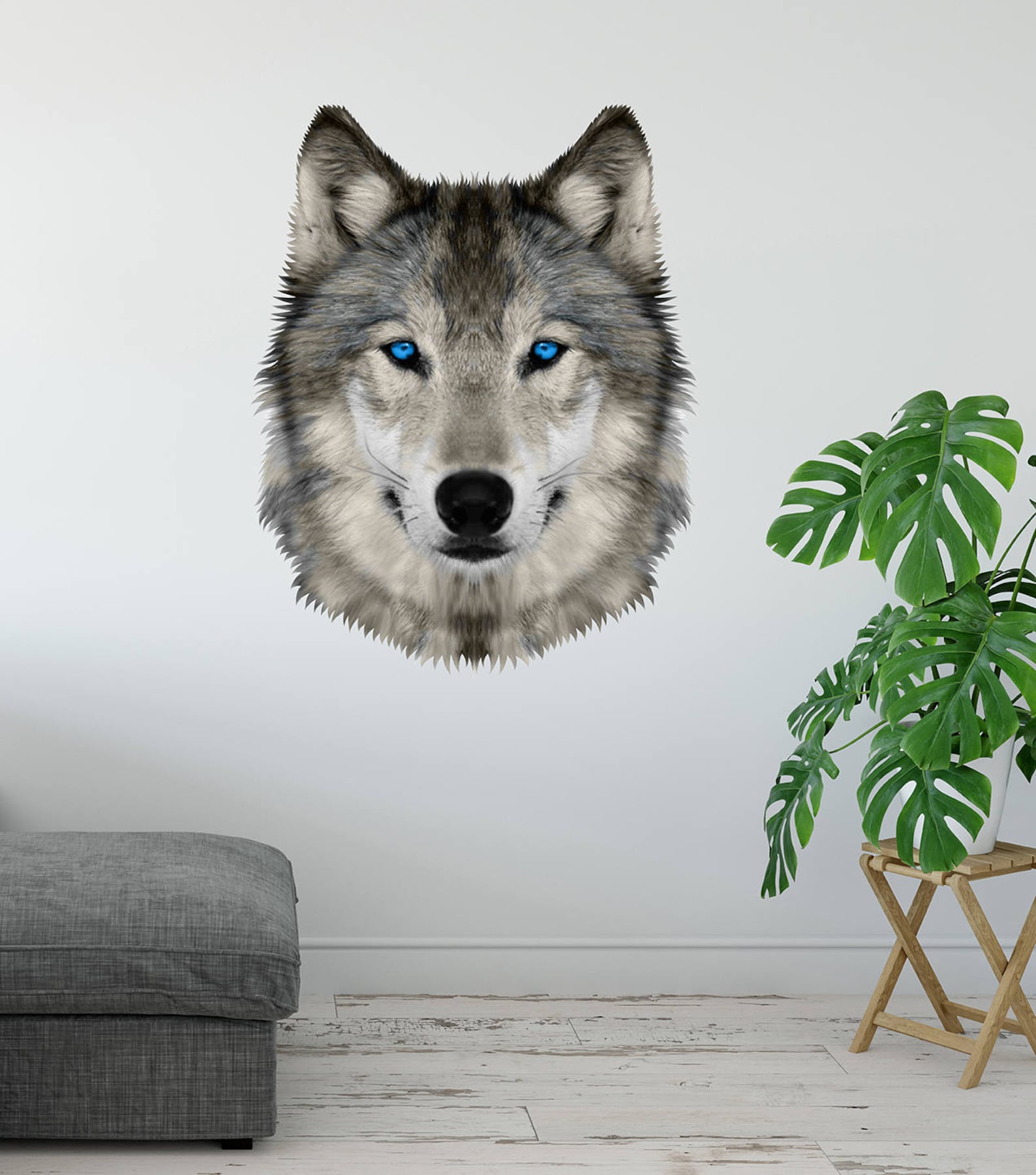 Wolf Wall Decal Wolf Head Mural Wall Sticker Animal Wolf Etsy