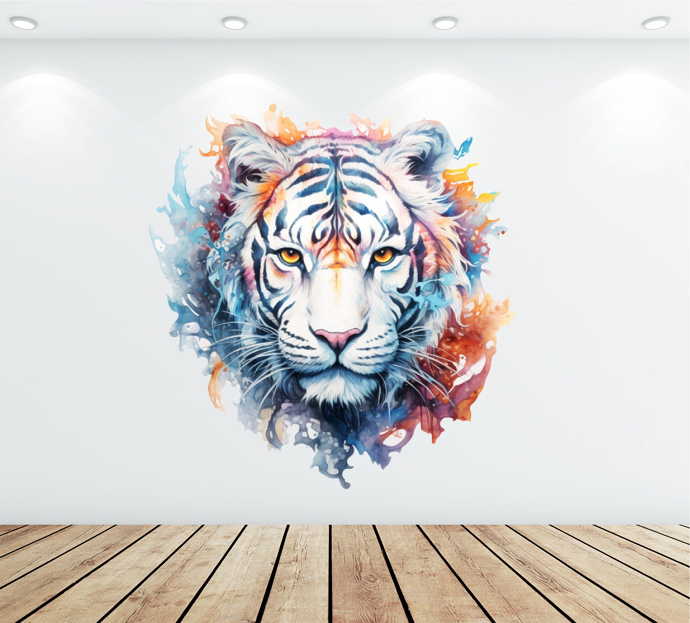 White Tiger Wall Decal - Mystical Jungle Decor - Elegant Tiger Wall Art - Nursery Vinyl Sticker