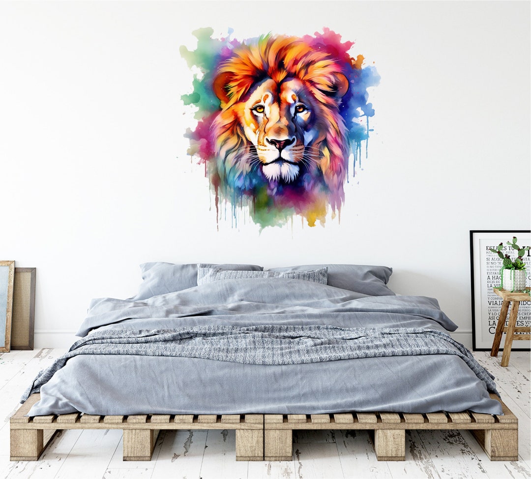 Beautiful Lion Wall Decal - Jungle Animal Art Decor - Wall Sticker ...
