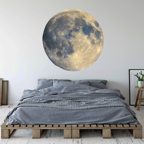 Moon Wall Decal Vinyl Wall Art Decor Removable Mural Etsy