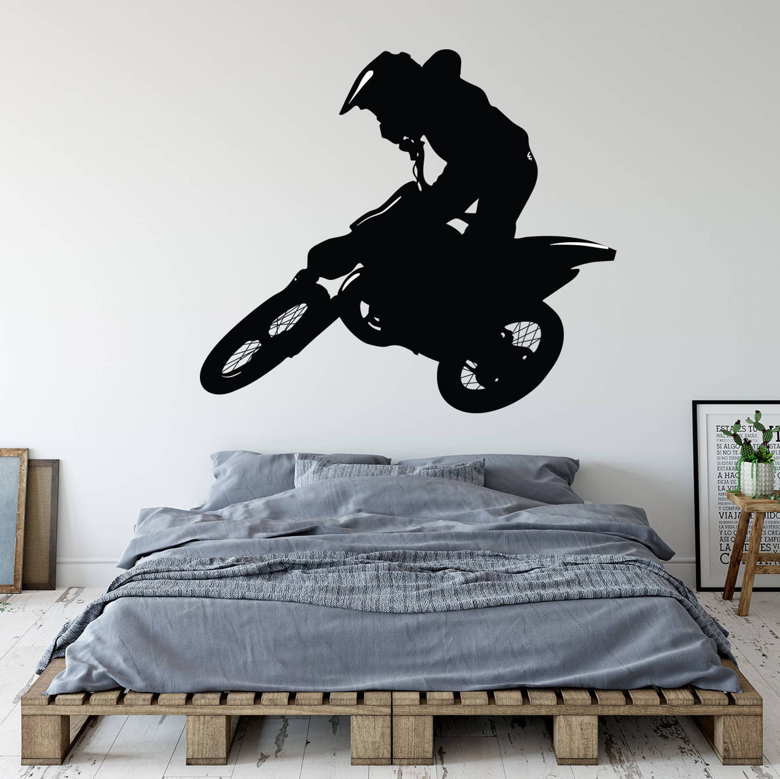 Motocross Wall Decal Dirt Bike Wall Decor Boys Teen Bedoom Etsy