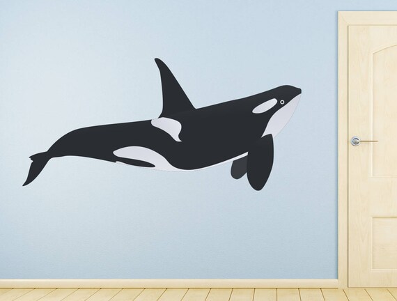 Orca Whale Wall Decal Kids Playroom Nursery Wall Decor Etsy