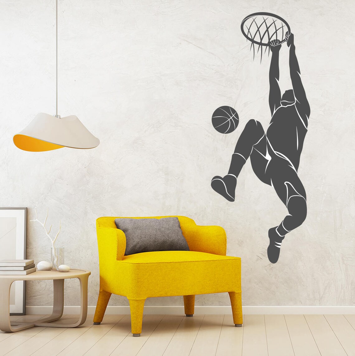 Basketball Player Wall Decal Sport Kids Bedroom Gym Baskeball Etsy