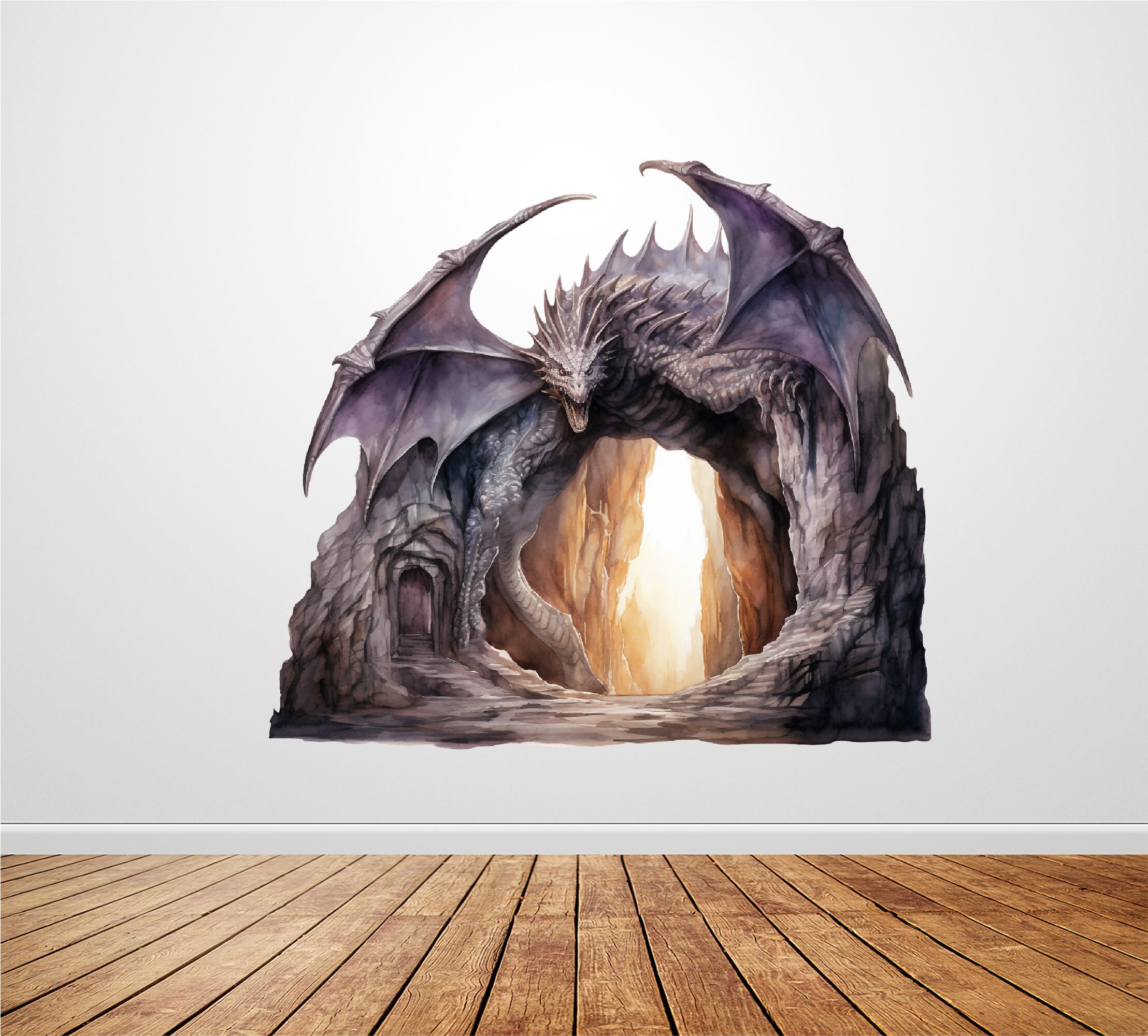 Fierce Dragon Wall Decal - Fantasy Creature Wall Decor - Mystical ...