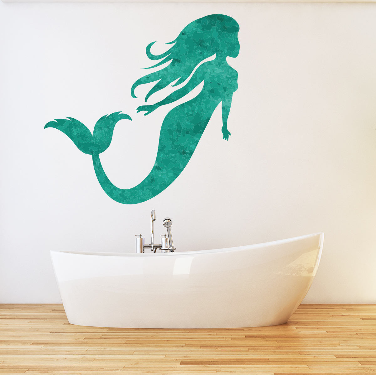 Mermaid Wall Art Decal Watercolor Mermaid Wall Decor Etsy