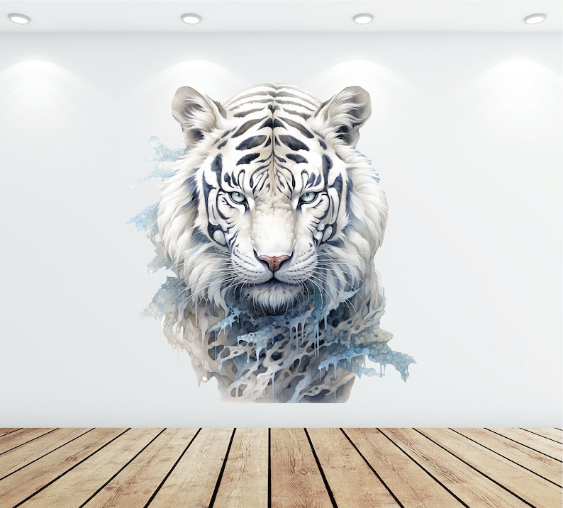 Tiger Wall Decal Theme Watercolor Animal Wall Decor Watercolor Tiger