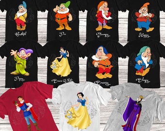 Camisas de los Siete Enanitos Camisas de la familia Blancanieves y los Siete Enanitos Grunon Feliz Timido Doc Estornudo Dormilon Tonto Blancanieves Reina Malvada 7 Enanitos Etsy Mexico