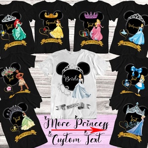 DisneyWorld Bachelorette Party Shirts Princess Bride Shirt Maid of Honor Shirt Wedding Party T Shirts  Bachelorette Princess Bride