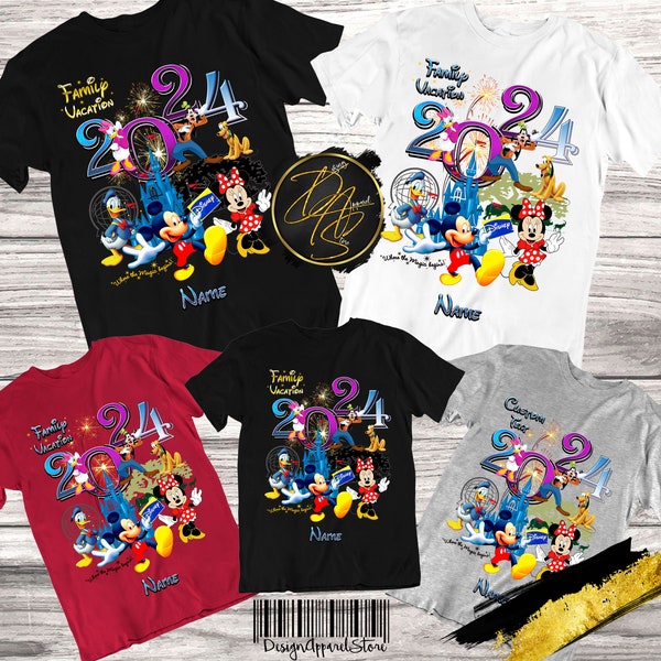 DisneyWorld Vacation 2024 Chemises familiales Magic Family Trip T-Shirts Famille T-Shirts DisneyLand Family Shirts DisneyWorld Family Vacation