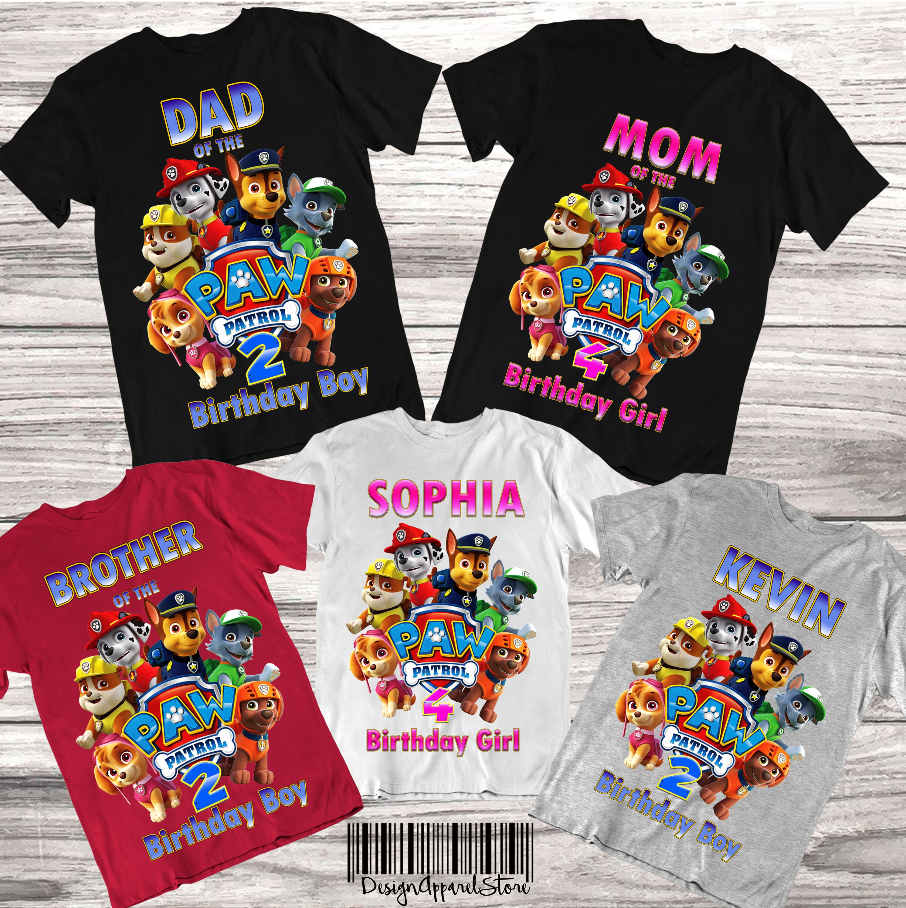paw patrol bday shirt