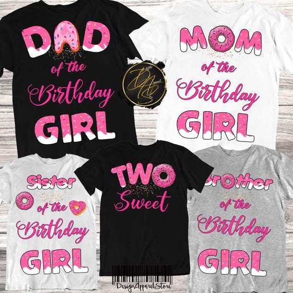 Family Donut B-Day Mom Of The Birthday Girl Party Tee Family Donut B-Day Mom Of The Birthday Girl Party Tee
