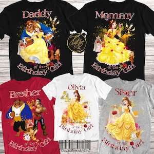 Princess Belle Birthday Shirt: Beauty and the Beast Family Matching Tops