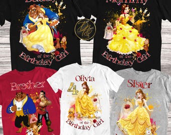 Princess Belle Birthday Shirt: Beauty and the Beast Family Matching Tops
