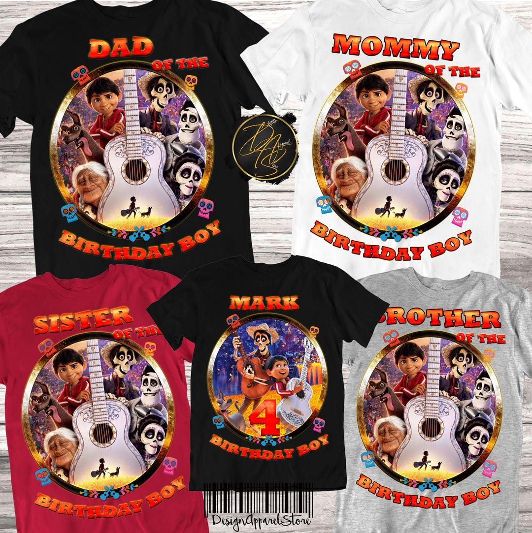 Coco Family Maglietta Coco Disney Coco Birthday Shirt, Custom Coco