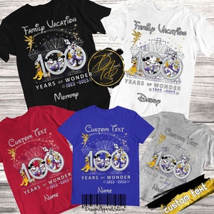 Mickey And Friend Disney 100 Years Of Wonder T-Shirt 100th Anniversary Shirt 2023 Custom Disney Shirts Disney Family Trip