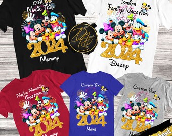 Disneyworld Vacation Family Shirts Disneyland T shirts Mickey and Friends Disney Trip Cotton Shirts Disney Vacation 2024 Etsy UK