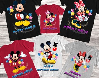 Mickey Mouse Camisas de cumpleanos Minnie Mouse Camisas de cumpleanos DisneyWorld Camisas de cumpleanos familiares Mickey y Minnie Mouse Camisas Etsy Espana