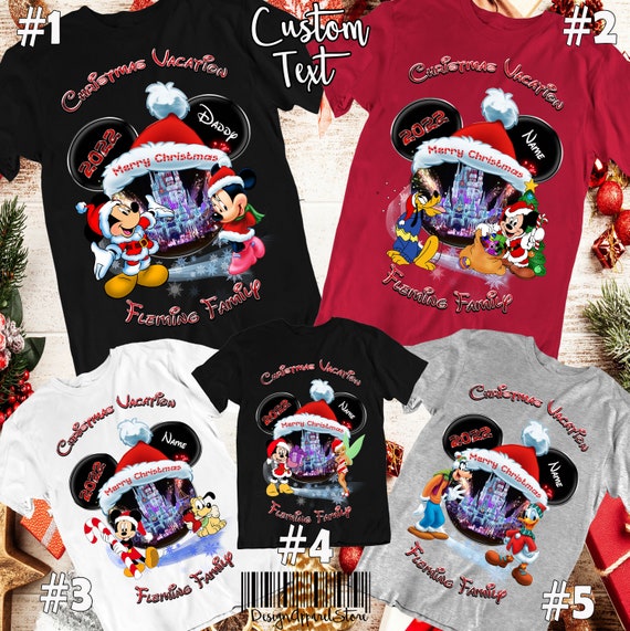 Mickey Mouse Christmas T-Shirt Lighting Disney Xmas Gifts Adult & Kid  TShirt