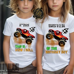 Monster Truck Birthday Shirt: Family Matching Party Theme