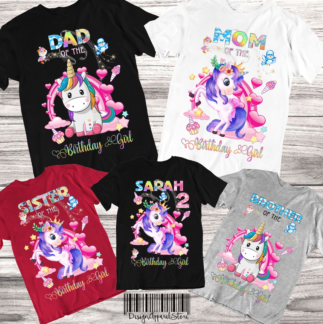 Unicorn Birthday Shirt Unicorn Family Shirts Unicorn Birthday Family Shirts Unicorn Custom Shirt Personalized Birthday Shirts Etsy Australia