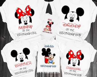 Birthday Family Shirts DisneyWorld Birthday Family T-Shirt Birthday Family Shirt Mickey Mouse Birthday T-Shirt Minnie Mouse Birthday Tee