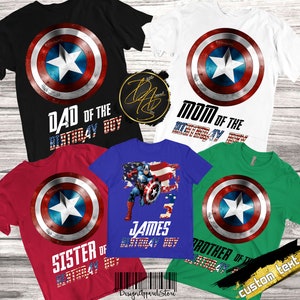 Captain America Personalized Birthday T-Shirt, Disney Superhero Shirt, Superhero Birthday Shirt, Avengers Birthday Shirt Boy