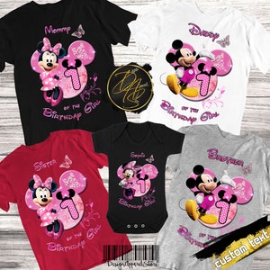 Minnie Mouse Birthday Shirts, Minnie Mouse Birthday Family Shirts, DisneyWorld Family Birthday, Girl&#39;s Minnie Birthday Shirt